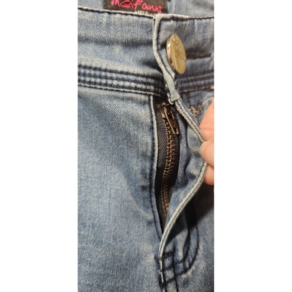 Meifanzi Designer Y2K Light Wash Skinny Japanese Jeans Blue Sequins Size 29 - Picture 5 of 16